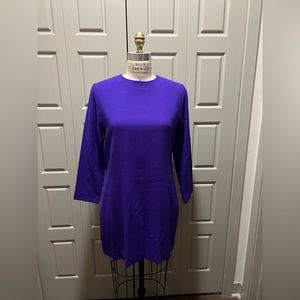 Custom Made Purple Wool Retro Dress